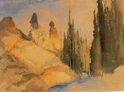 Thomas Moran Tower Creek oil painting